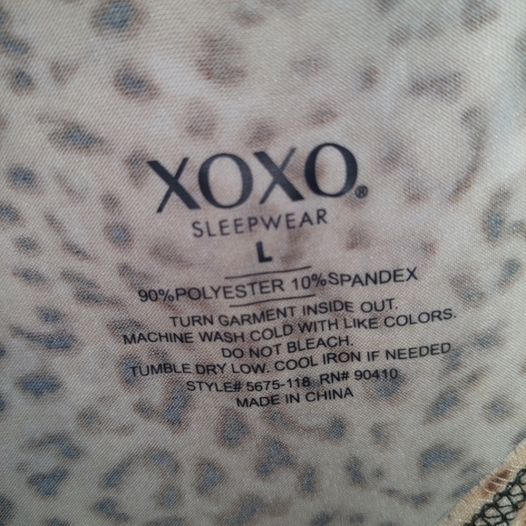 NWOT leopard shortie pajama set, size L - Picture 4 of 6